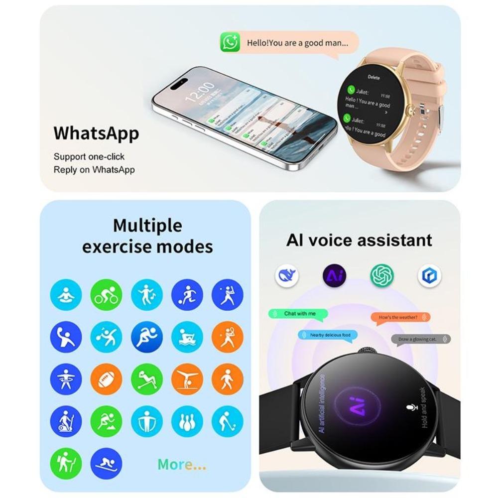 2026 New 4GB large Memory Man Woman Smartwatch 3D Surround Vision Built-in App AI Voice Assistant Music TWS Headphone Smartwatch