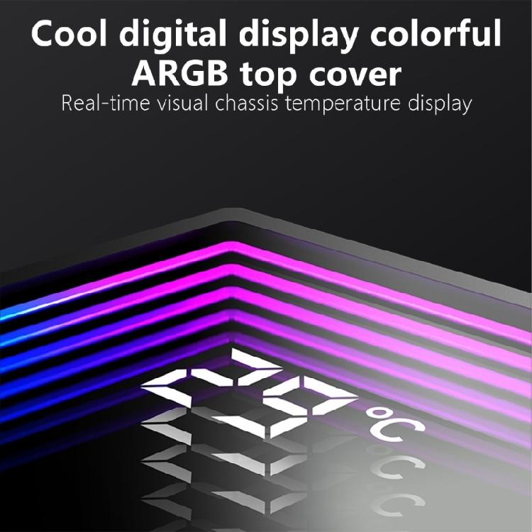 ARGB 6 Heat Pipe CPU Coolers Intelligent Temperature Display Radiators Air Coolers Quiet ARGB Cooling Fan for LGA 1851