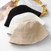 Plaid simple versatile basin hat women's spring and autumn new plain face covering bucket hat summer sun protection bucket hat