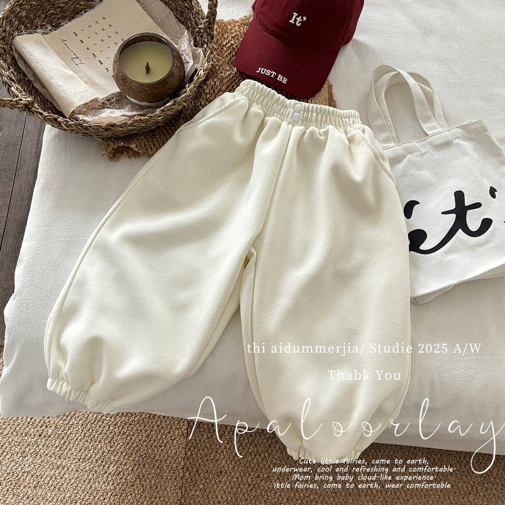 Spring Autumn Children Pants Casual Sports Trousers Boys Girls Korean Solid Color Fashion Versatile Kids Baby Clothing Pants
