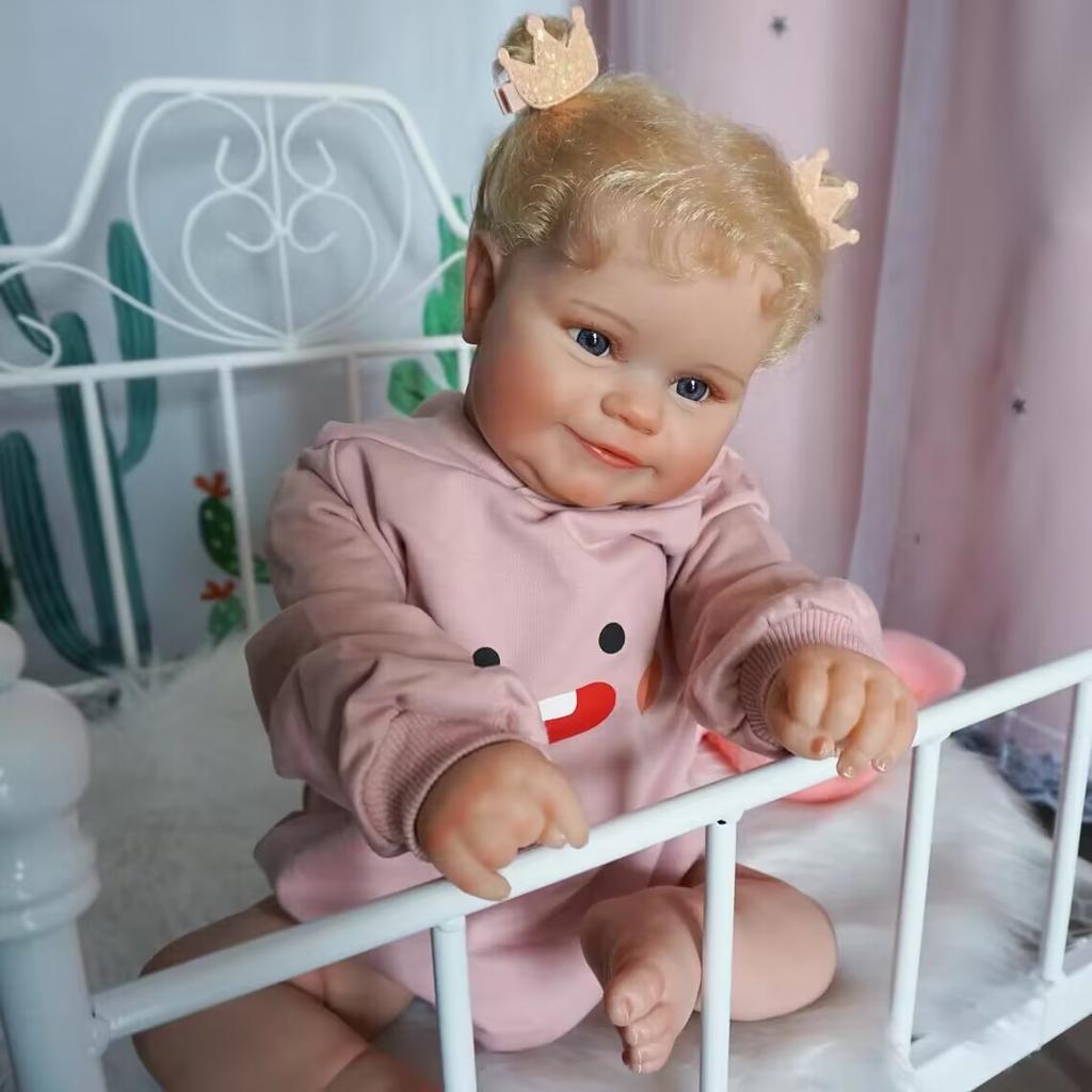 50cm Realistic Baby Doll Full Glue Hair Transplant Rebirth Doll Children Toy Birthday Gift