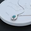 High-End Synthetic Turquoise Pendant Necklace - Cool Retro Ethnic Clavicle Chain Jewelry for Autumn/Winter