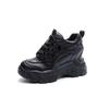 Inner heightening dad shoes women's spring 9.5 muffin thick-soled breathable leather casual small sneakers