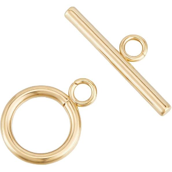 Beebeecraft 1 Коробка 20 Наборов Застежки-Тогл 24K Позолоченная Латунь Застежки для Бижутерии Соединители Круглое Кольцо Застежки-Тогл с Т-образной планкой Наборы для Ожерелья Браслета