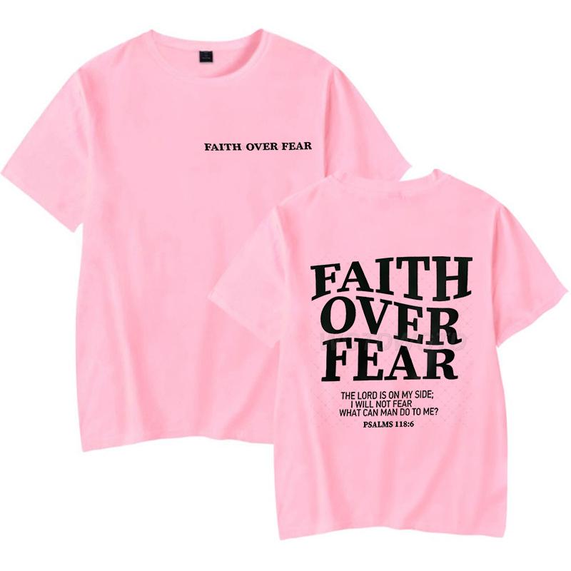 Faith Over Fear Christian T-shirts for Men Women Teen Boy Girl Summer Clothes Trendy Gift for Christian Faith Merch T-shirt Tops