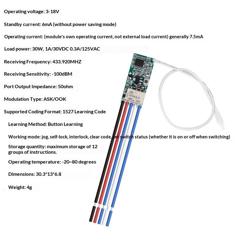 1 Set Led Lamp Controller Micro Receiver Transmitter 433Mhz Dc 3V 6V 12V 24V Mini Relay Wireless Rf Remote Control Switch