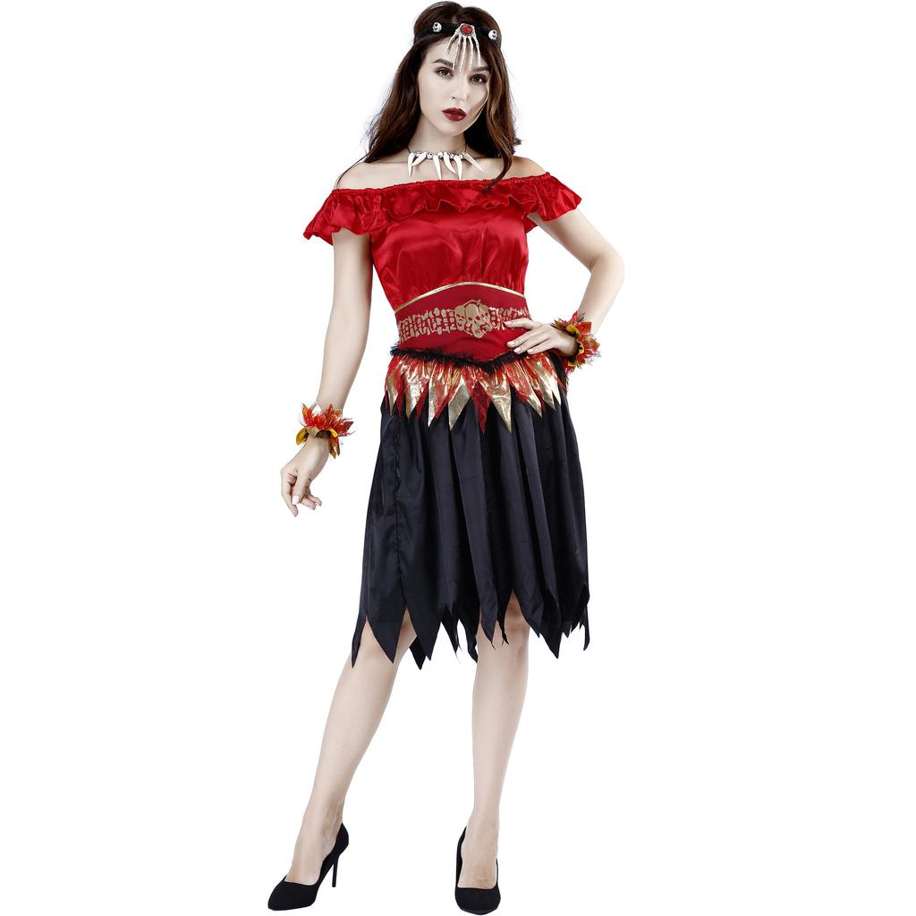 Kostium na Halloween dla dorosłych wampirzyca zombie kostium wampira kostium złego demona