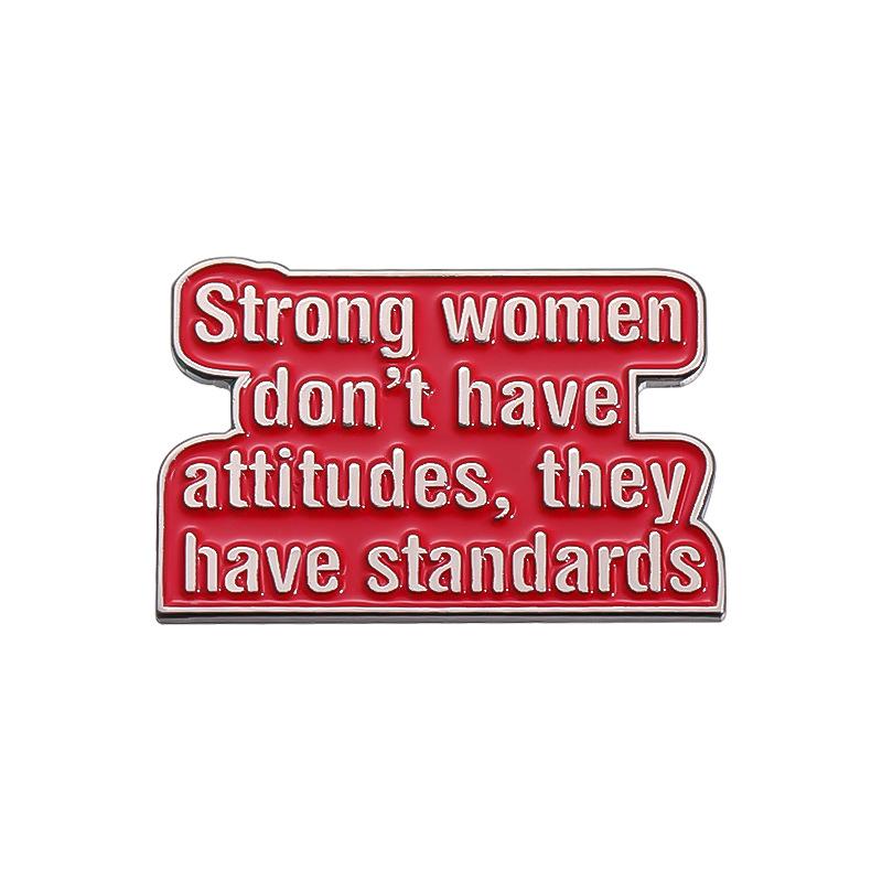 Versatile English Geometric Design,  Clothing Accessories Cartoon Brooches Creative Positive Lapel Badge For Gift