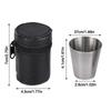 4pcs Stainless Steel Portable Tea Cup Black PU-Leather Case Whiskey Tumbler Cups  Travel Use