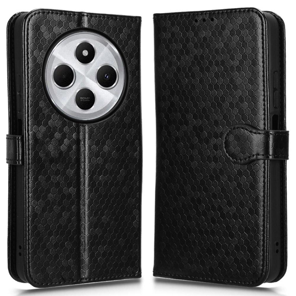 

For Xiaomi Poco C75 4G/Redmi 14R 5G/14C 4G Wallet Case Dot Pattern Imprint PU Leather Phone Cover A