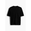 H M Regular FiT Hole KniT T sHirT Black