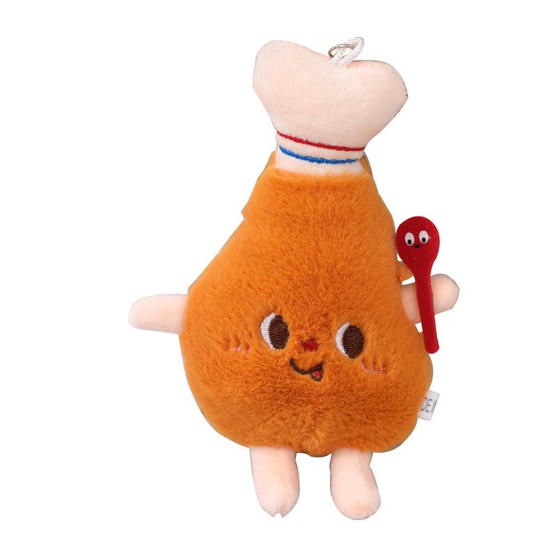 Hamburg Hot Dog Chicken Thighs Plush Pendant Small Doll Grabber Doll School Bag Pendant Keychain Mini