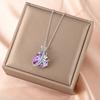 Exquisite Fashion Creative Multicolor Heart Shape Crystal Necklace Colorful Rhinestone Butterfly Ladies Banquet Jewelry Couple