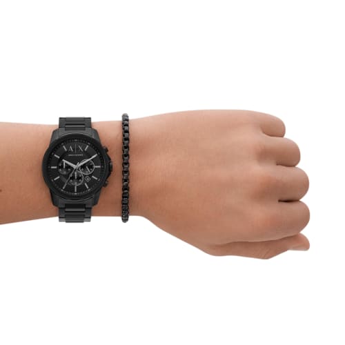 A|X Armani Exchange BANKS AX7153SET Men's Black Watch