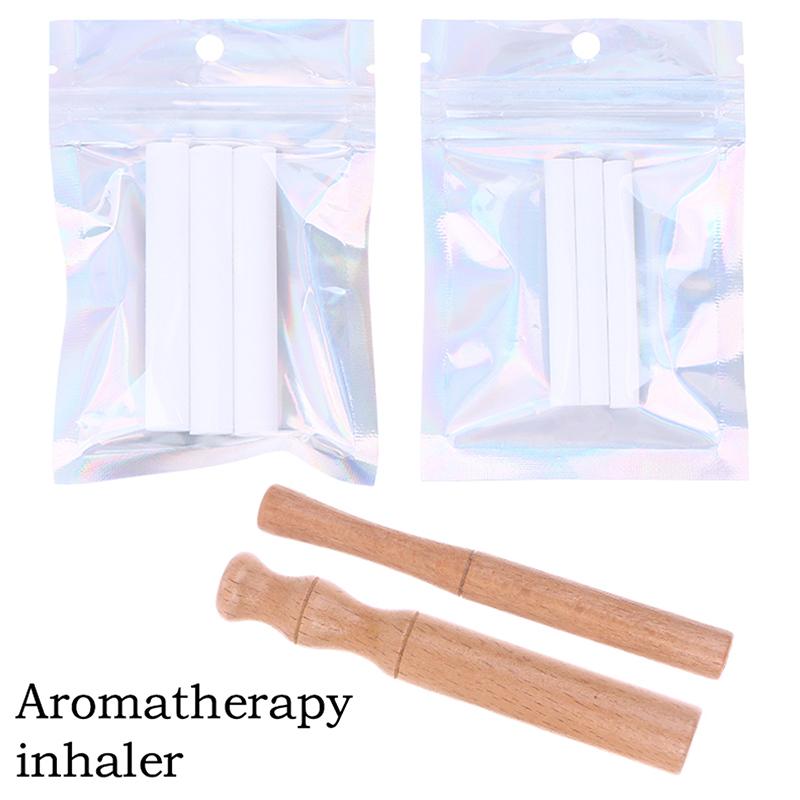 Aromatherapie Inhalator Voor Essentiële Oliën Stoppen met Roken Inhalator Stick Houten Persoonlijke Diffuser Voor Essentiële Oliën Met Vezelstaafjes