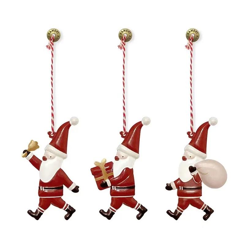 Retro Christmas Decoration Iron Pendant Christmas Tree Room Party Holiday Decorative Metal Home Ornaments Shoot Prop Key Lanyard