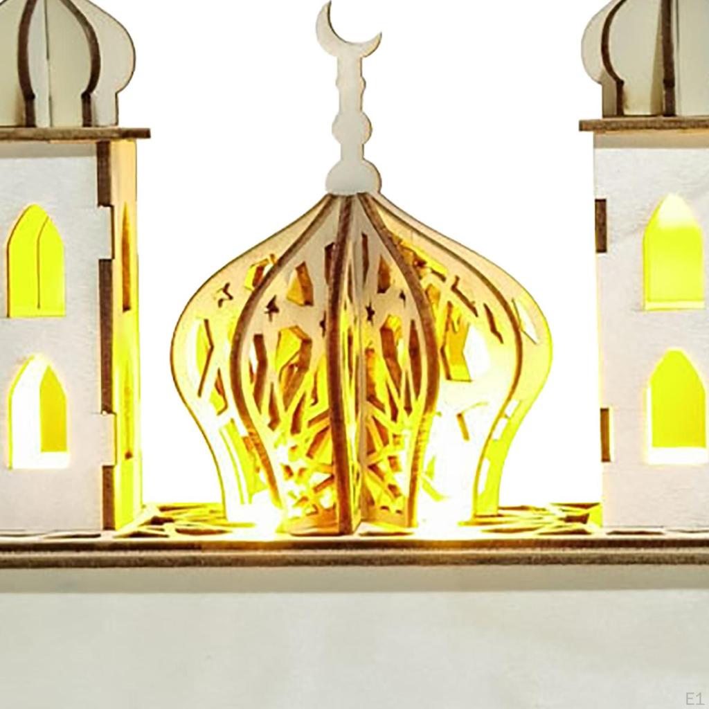 Mubarak Ornament, Tabletop Decor Accessories LED 3D Party Eid Decor, for Gift
