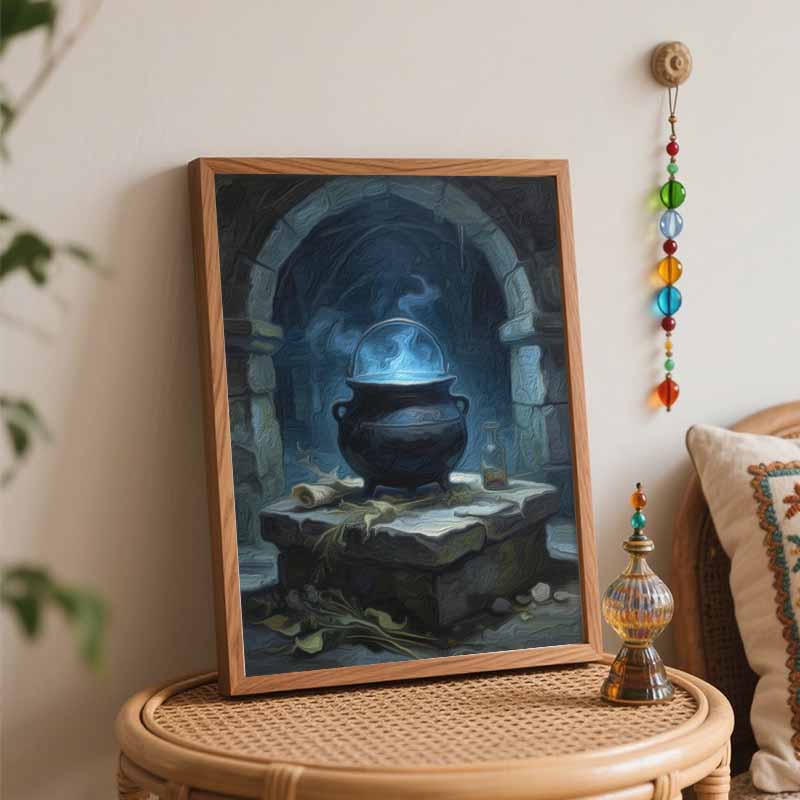 Halloween Magic Cauldron Potion Digital Oil Painting Coloring Painting Hand Painting Home Decoration