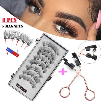 Easily Apply Natural Long Magnetic Eyelashes With Applicatore Five Magnets No Glue Needed Eyelashes