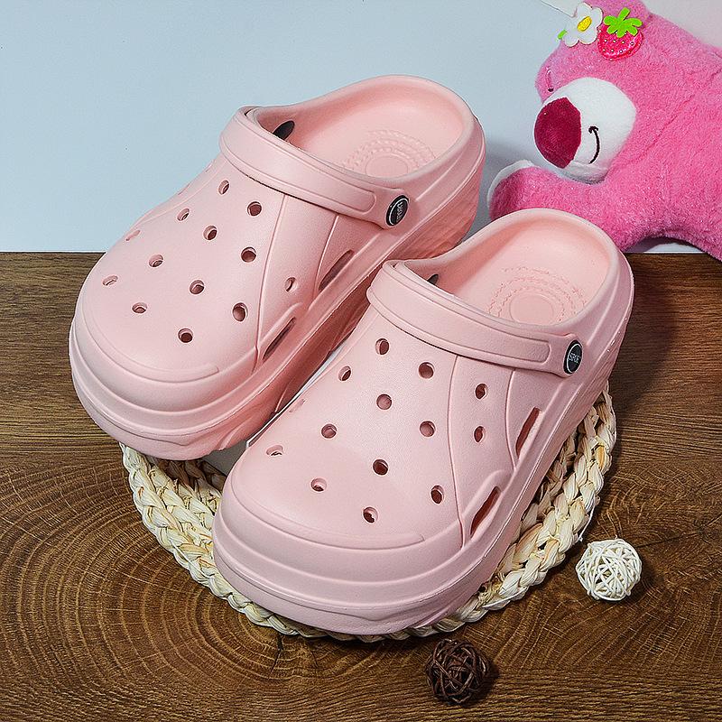 Thick Soled Perforated Shoes, Beach Shoes, Fashionable Shoes, Indoor Home Slippers