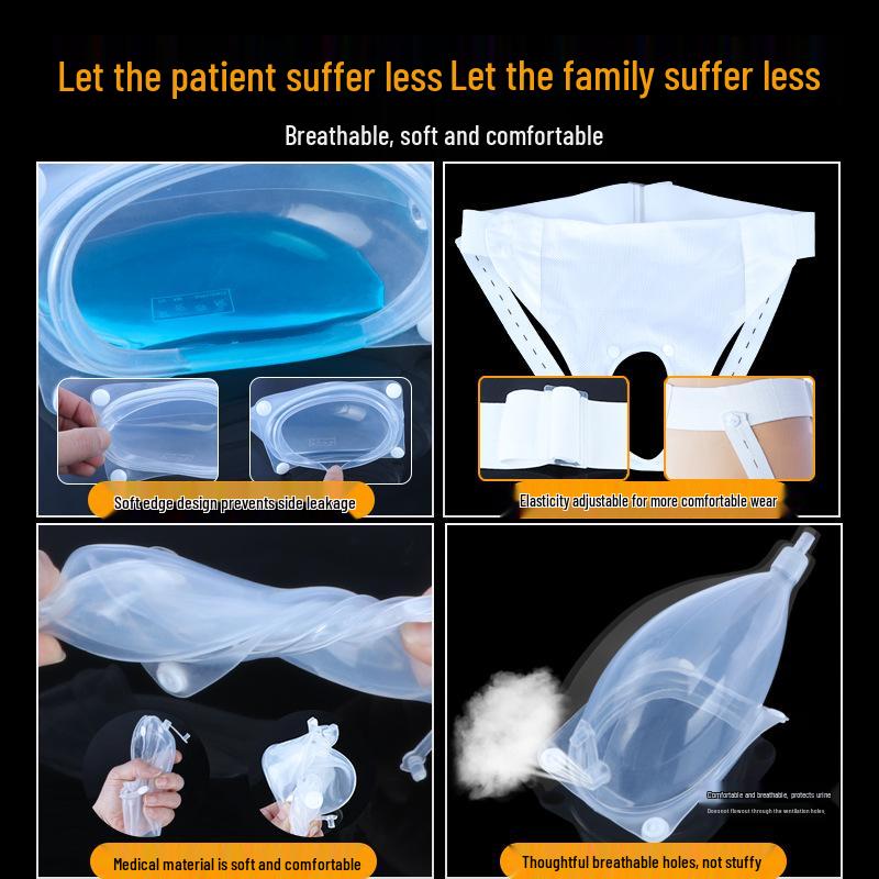 Urinauffangbeutel für bettlägerige Patienten - Auslaufsicheres Design für Inkontinenz, Geeignet für ältere Männer und Frauen