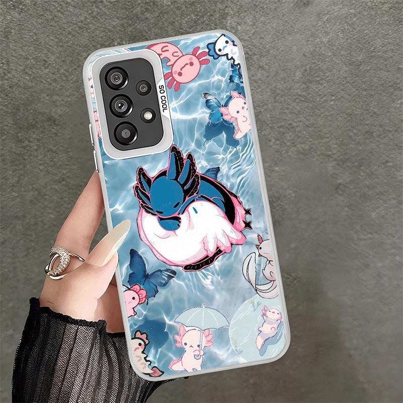 Axolotl Cartoon Süß Weiche Handyhülle für Samsung A17 A16 A15 A14 A13 A57 A56 A55 A54 A53 A37 A36 A35 A34 A33 A26 A25 A24 A23 A52