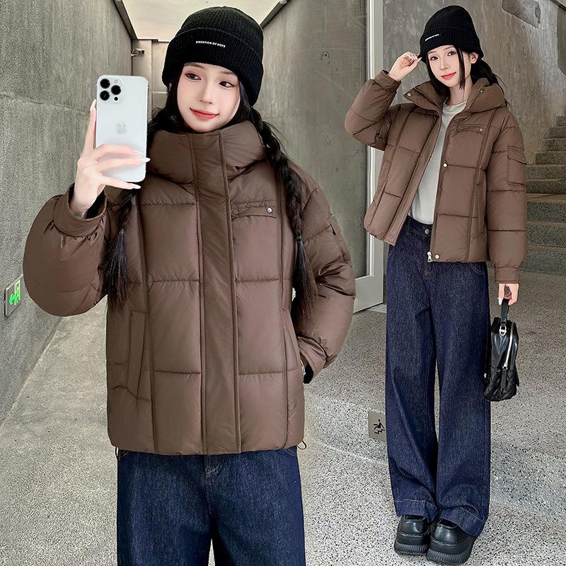 Fashion stand-up collar down cotton-padded clothes for women's winter new foreign style age reduction, thin and thickened warm short bread clothes cot
