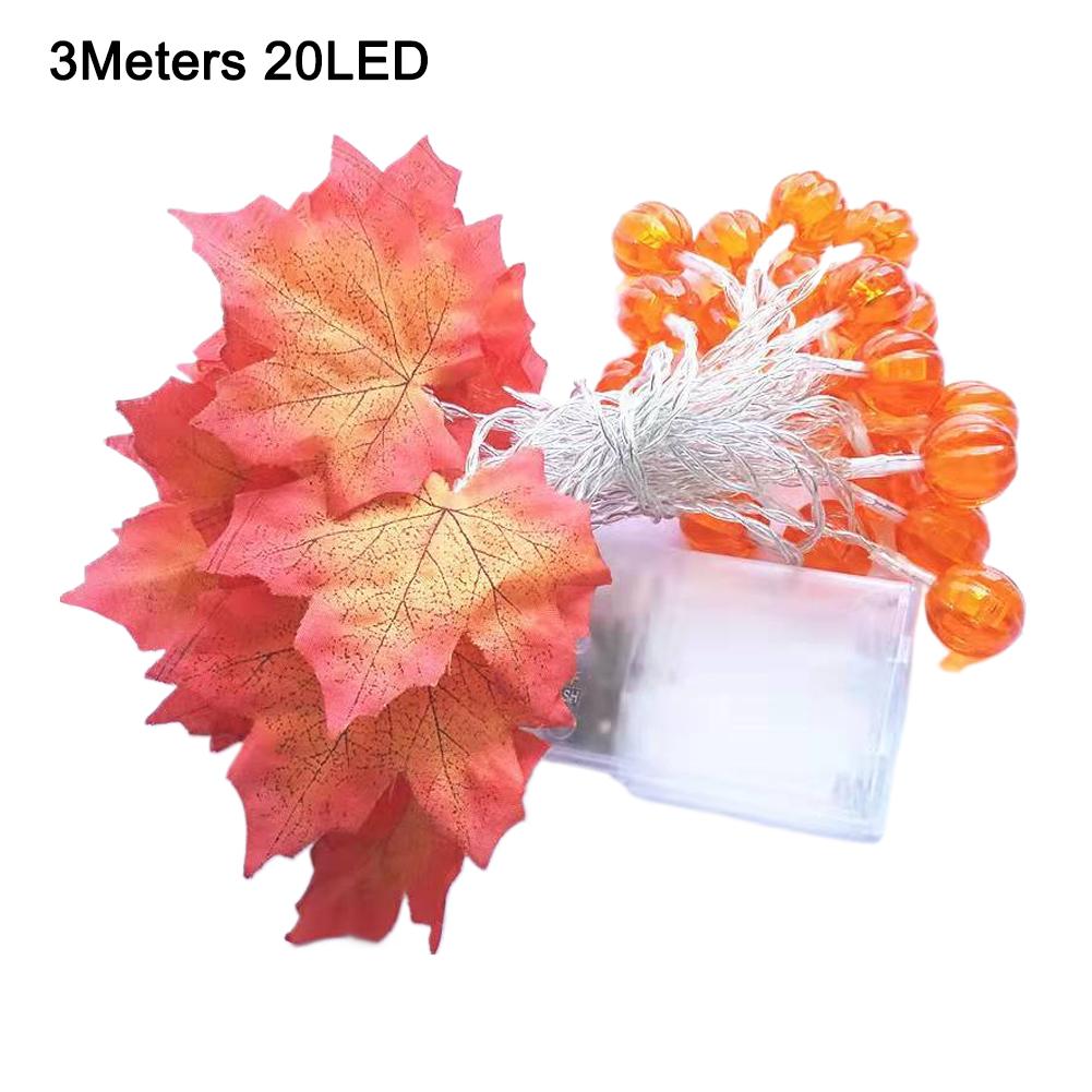 1.5M 3M 6M LED Pumpkin Maple Leaves Light String - USB/Battery Powered Fairy Lights, Solve Power Limitation, Bright & Durable