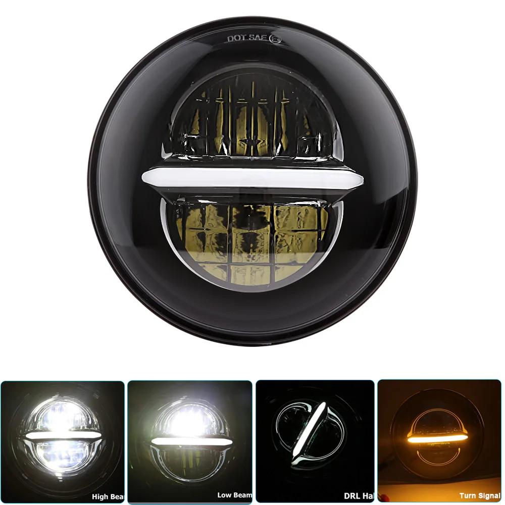5.75 Inch Black Halo Angel Eyes LED Headlight For Triumph Sportster 1200 883 Street 500 750 5-3/4" Projector Round Headlamp