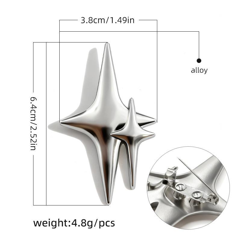 2pcs Universal Doji Brooch Clothes Bags Accessories Buckle Pin Collar Corner Decoration Four-pointed Star Pin