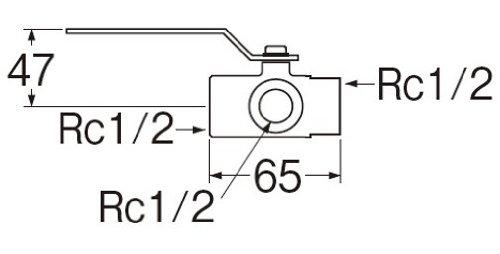SANEI V630-13 T-Type Switching Ball Valve, Water Flow Switching, Nominal 13mm