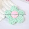 Fermaglio per capelli a fiore imbottito a blocchi di colore, uncinetto a mano, stile coreano