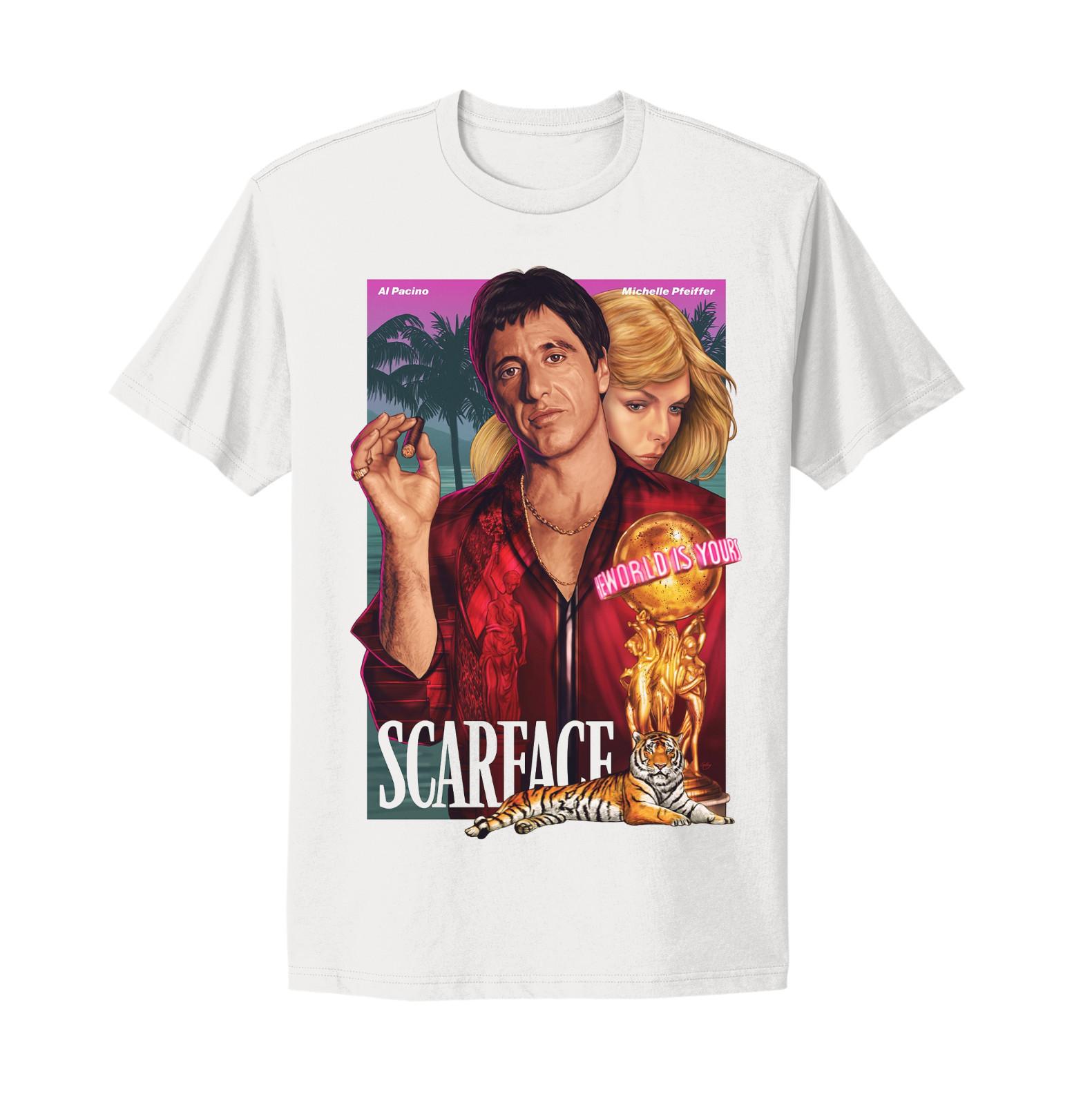 Scarface movie Al Pacino Poster Graphic Movie Classic Film T-shirt M