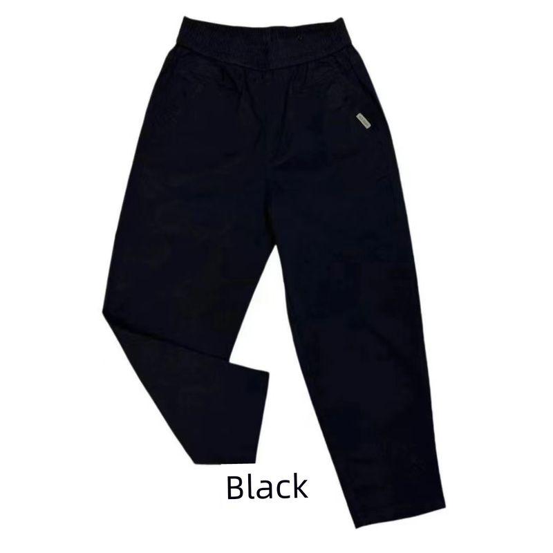 

Pure Cotton Thin Loose High Waist Middle-Aged and Elderly Cropped Pants Black 3XL