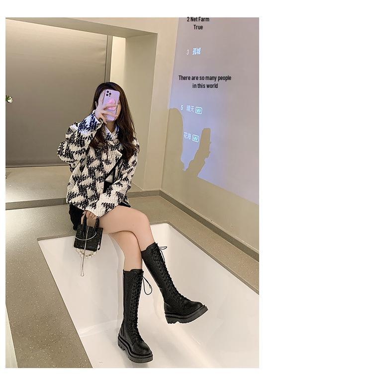 Autumn 2023 New Style Women's Knight Boots In Large Sizes, Thick Bottom, Strap High Boots - Available In Sizes 35-43