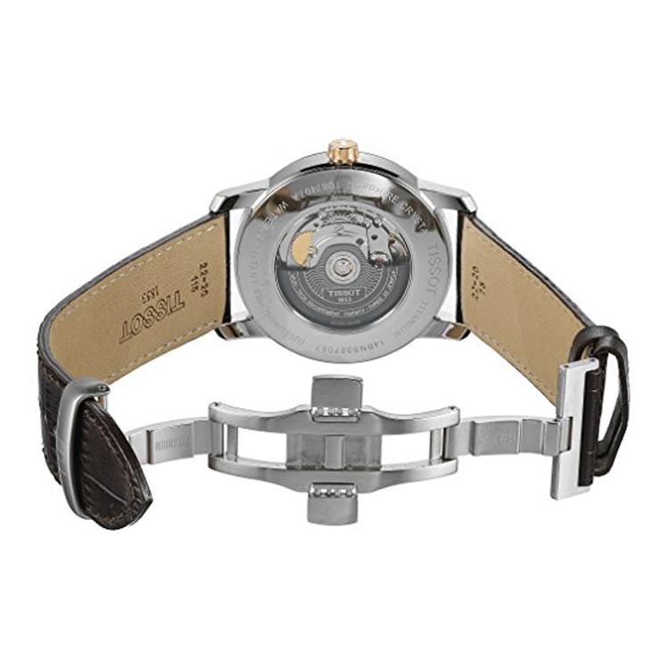 Tissot Ti Automatik Mechanisches Uhrwerk Herrenuhren Uhr 40mm Weißes Zifferblatt Titan-Uhrgehäuse Lederarmband T087.407.56.037.00