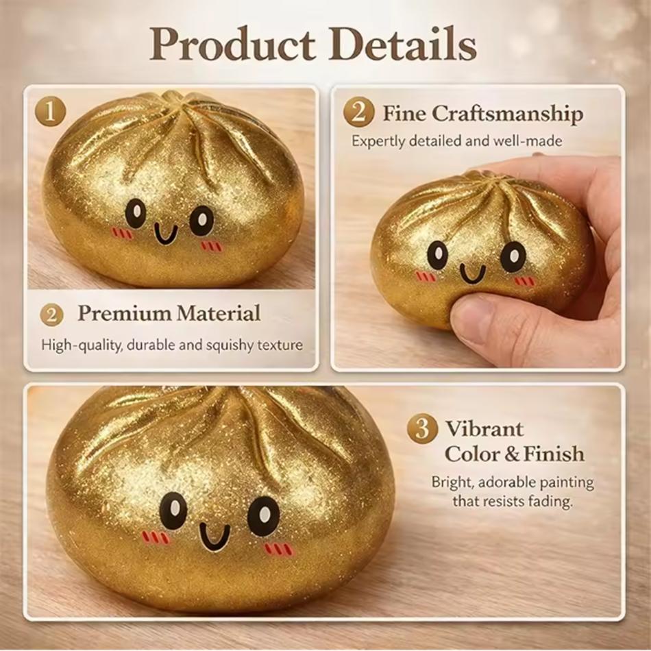 Realistic Giant Dumpling Squeeze Toy With Bamboo Steamer Soft Tpr Dough Ball Decompression Fidget Toy Funny Creative Gifts