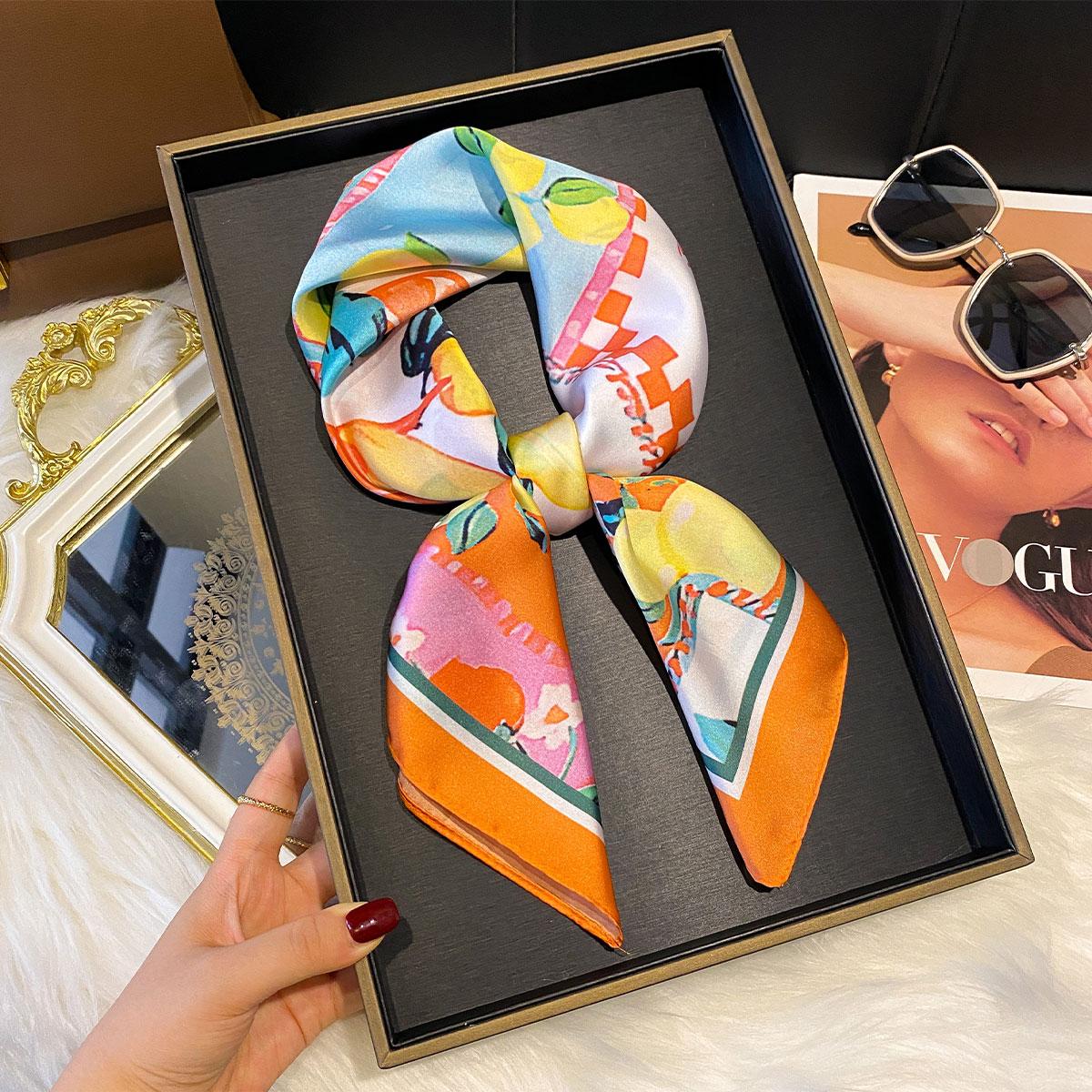 

Luxury Printed Scarves Women S Silk Scarf Spring And Summer Floral Decorations Small Neckties Hairbands Bags