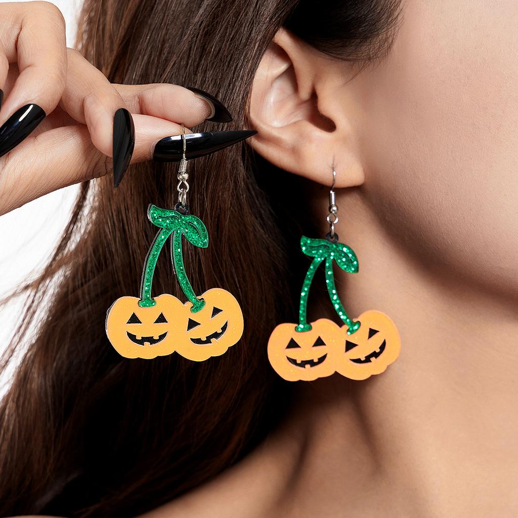 Halloween Funny Pumpkin Earrings Cartoon Holiday Party Earrings Simple Style Versatile Personalized Ear Accessories Female