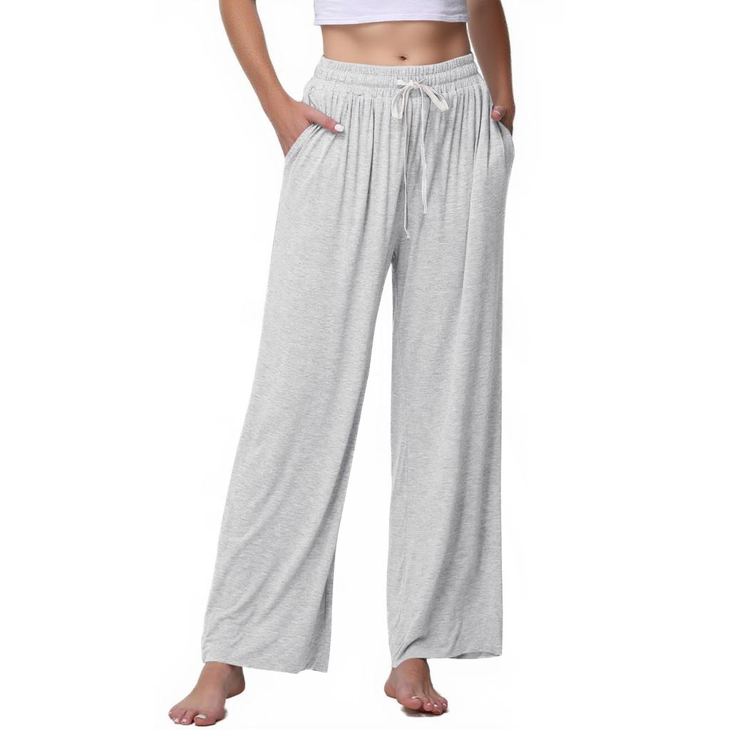 Women's Straight Leg Pants Super Soft Casual Pajamas Home Pants With Pockets