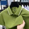 New Summer Men's Short-sleeved Solid Color POLO Shirt Cotton T-shirt Lapel Casual Top