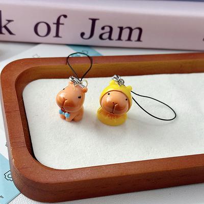 Roztomilý kapybara prívesok na mobilný telefón Kľúčenka Prívesok na telefón Reťazka na telefón Všestranná dekorácia na zavesenie na tašku