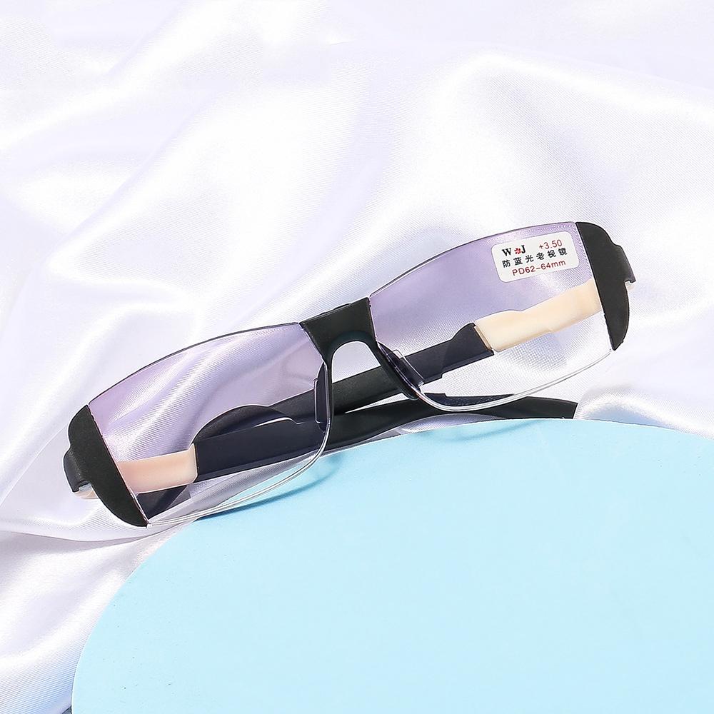 Anti Blue Light Frameless Reading Glasses For Women Men Anti-fatigue Rimless Magnetic Therapy Eye Protect Hyperopia Eyeglasses With Grade +100 To +400
