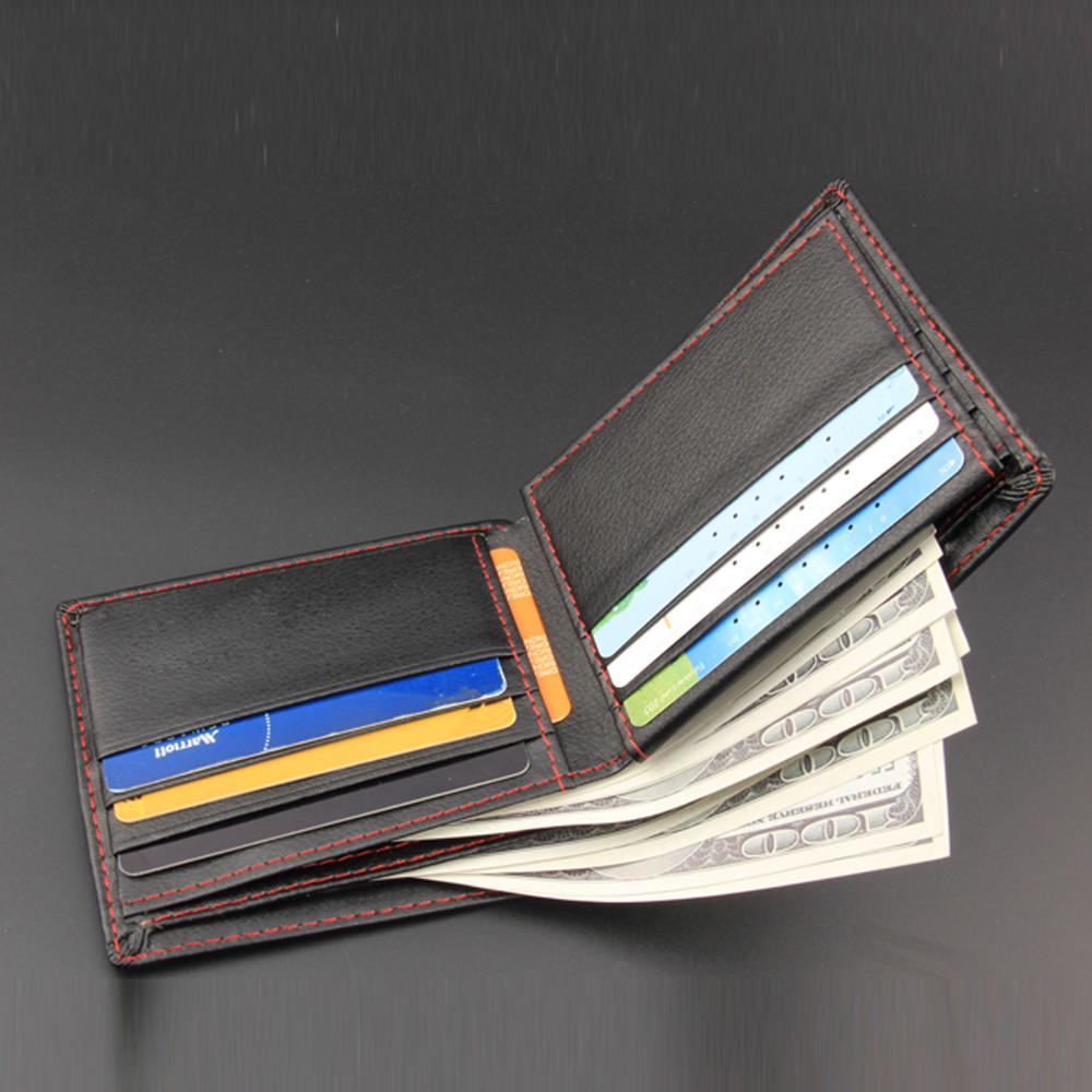 Buy Men Bifold Business Leather Wallet ID Credit Card Holder Purse