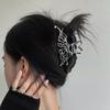 Silver Metal Geometric Shark Hair Clip for Thick Hair