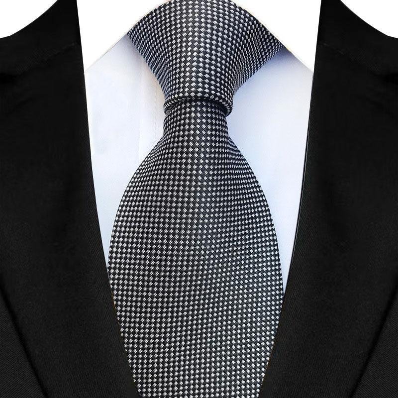 New Men s 8CM Tie Classic Polka Dot Plaid 8cm Jacquard Neck Tie For Men Business Wedding Party Daily Wear Necktie Accessory