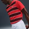 Nike Dri-FIT ADVCourt Slam Short Sleeve Tennis Shirt Comfortable Versatile Striped Men Tops Light-Red Dark-Red White FZ6935-696