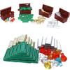 Non-Toxic Building Block City Treasure Chest Gem Box Gold Silver Diamond Dollar Cents Money Coins Cash Bricks Accessory Printed Moc Toy