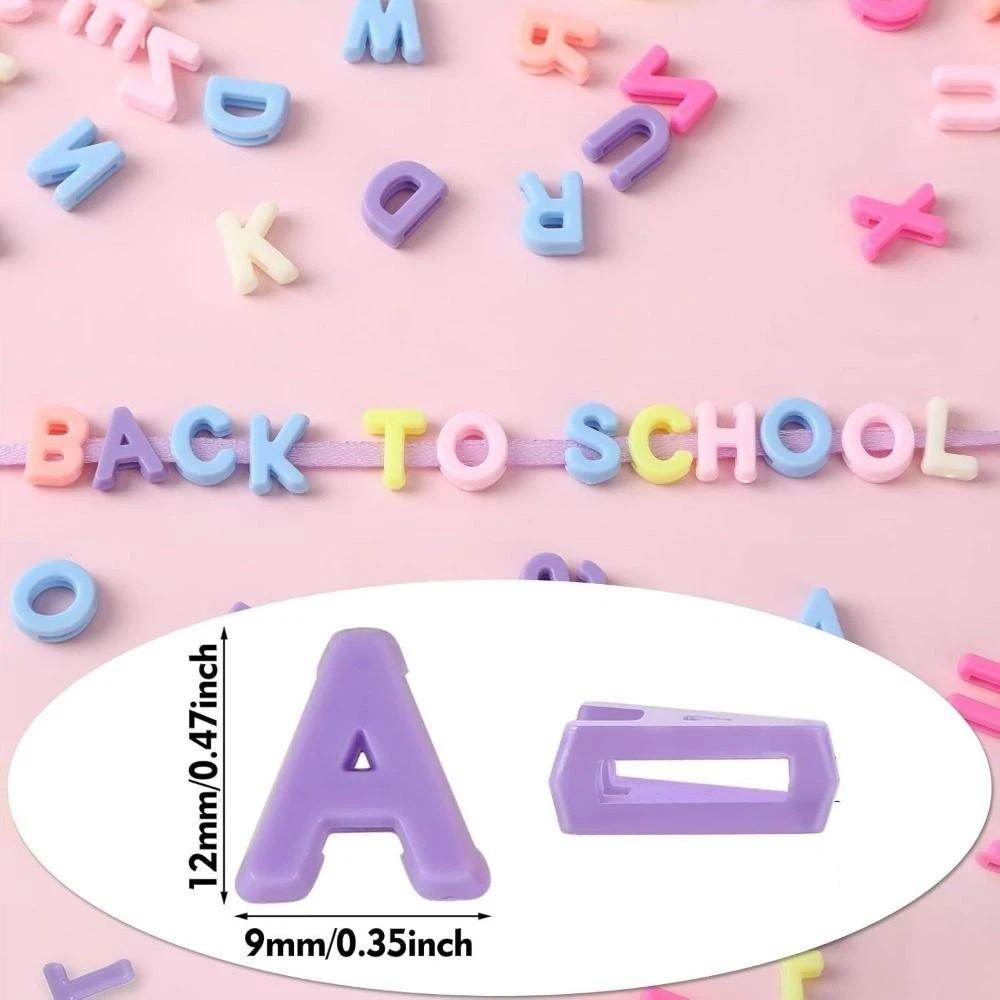 700Pcs Mixed Colors Letter Flat Beads Straight-Hole DIY Jewelry Beads Bulk Beads Necklaces