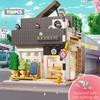 1116Pcs LED City Japanese Style Summer Restaurant Coffee House Building Blocks Friends Light Shop Bricks Toys Children Gift